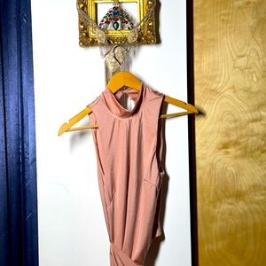 Elegant Light Coral wrap around Sleeveless Dress